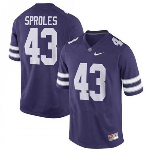Men%27s Kansas State Wildcats #43 Darren Sproles Purple Vapor Stitched NCAA Jersey Dzhi